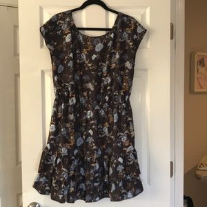 Silk flower print dress